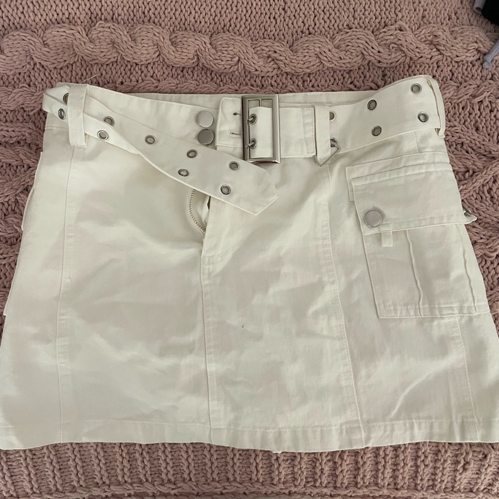 white cargo skirt